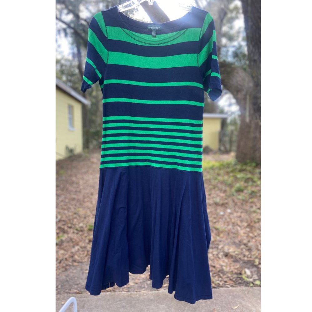 Lauren Ralph Lauren dropped waist stripped dress sz L
